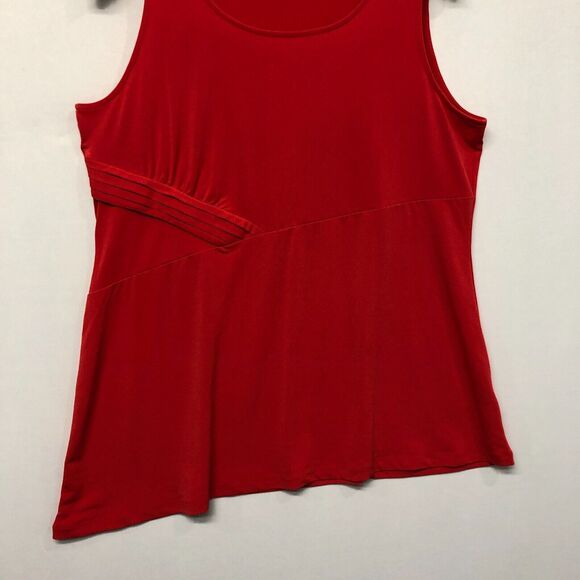 Susan Graver Women Sleeveless Asymmetric Hem Top Shirt Blouse Size Large M186 22 - Picture 9 of 12